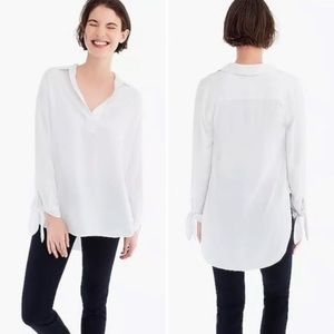 J.Crew Tie Sleeve Popover Collared Shirt